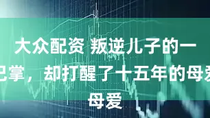 大众配资 叛逆儿子的一巴掌，却打醒了十五年的母爱